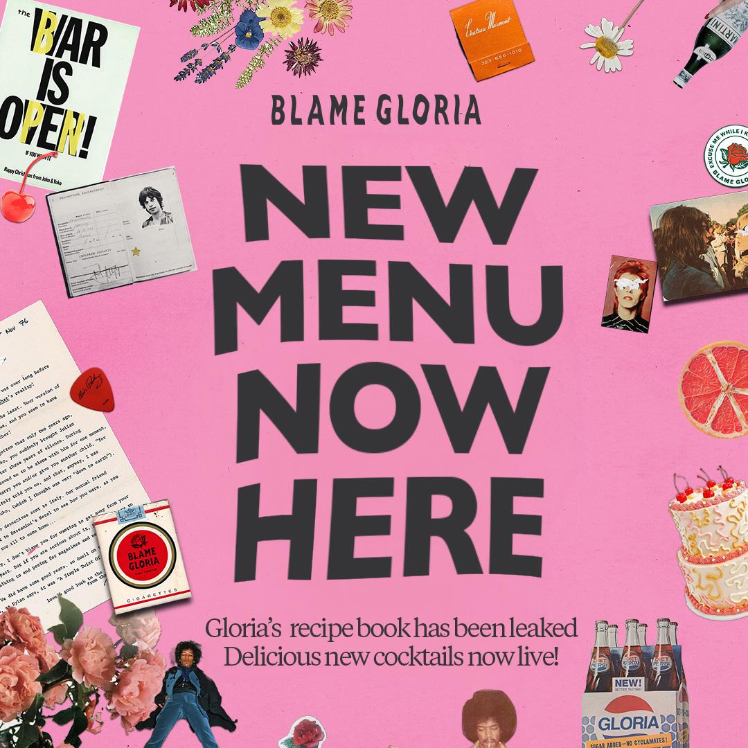 New Menu Now Live at Blame Gloria